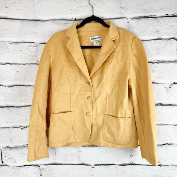 Pendleton Women's Vintage Wool Blazer Mustard Yellow Size S Formal - Picture 2 of 7